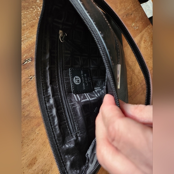 Lodis Audrey Black Pebbled Leather Crossbody Bag - Picture 7 of 12